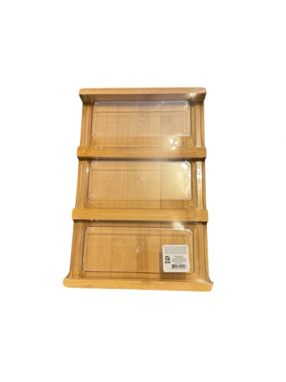 Mainstays Bamboo Cutting Board With Compartment‎ Trays NEW